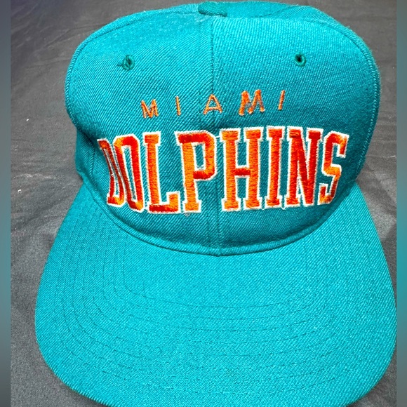 Rare Vintage 90s Miami Dolphins Starter Arch 100% Wool Snapback Hat - Picture 4 of 12